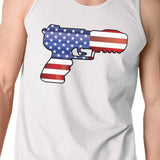 Unique American Flag Mans Graphic Tank Top Pistol Shape Flag Tanks