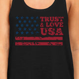 Trust Love USA Womens Black Tank Top Round Neck Line Cotton Tanks