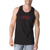 Land Of The Free Mens Black Sleeveless T-Shirt Crewneck Cotton Tank