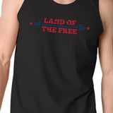 Land Of The Free Mens Black Sleeveless T-Shirt Crewneck Cotton Tank