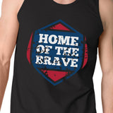 Home Of The Brave Black Cotton Unique Graphic Tank Top For Men