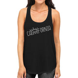 Calovefornia Womens Black Racerback Tank Top Cotton Lightweight