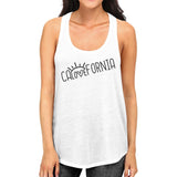 Calovefornia Womens White Racerback Tank Top Cotton Lightweight