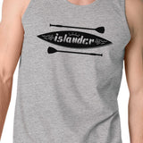Islander Paddle Board Mens Grey Tanks Crewneck Line Summer Tanks