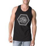 Stay Salty Mens Black Graphic Tank Top Crewneck Line Graphic Tanks