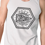 Stay Salty Mens White Sleeveless Tee Shirt Funny Graphic Tank Top