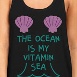 The Ocean Is My Vitamin Sea Womens Cute Racerback Summer Top Cotton