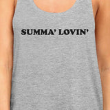Summa' Lovin' Womens Grey Cute Graphic Tanks Racerback Gifts Idea