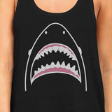 Shark Womens Black Cute Sleeveless T-Shirt Summer Cotton Tank Top