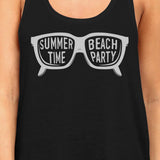 Summer Time Beach Party Womens Black Tank Top