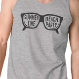 Summer Time Beach Party Mens Grey Tank Top