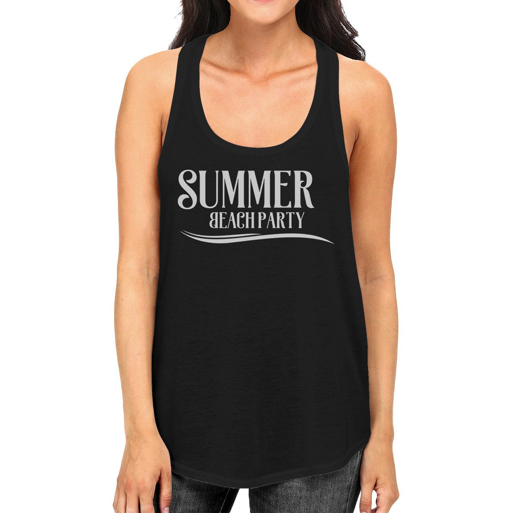 Summer Beach Party Womens Black Tank Top
