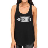 Summer Calling It's Surf Time Womens Black Tank Top