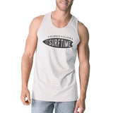 Summer Calling It's Surf Time Mens White Tank Top