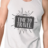 Time To Travel Mens White Tank Top