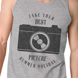 Take Your Best Picture Summer Holiday Mens Grey Tank Top