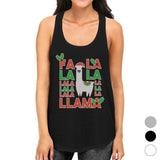 Falala Llama Womens Racerback Tank Top For Christmas Gym Workout