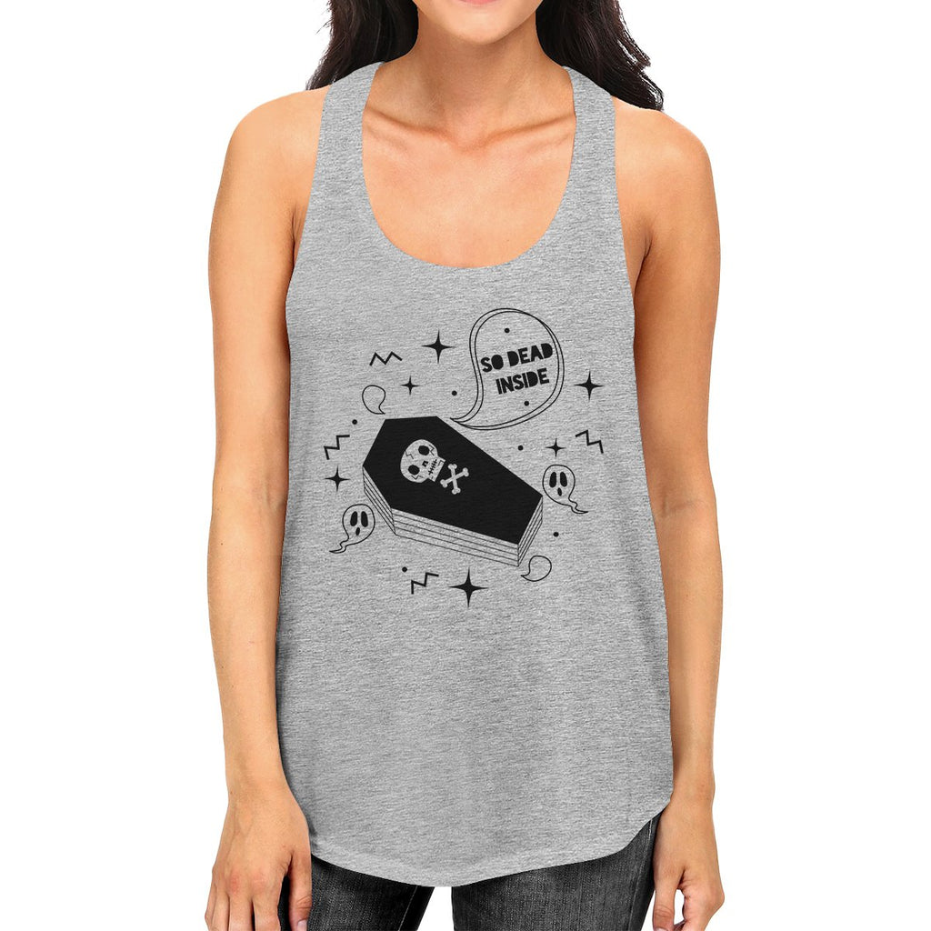 So Dead Inside Coffin Womens Grey Tank Top