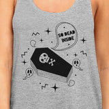 So Dead Inside Coffin Womens Grey Tank Top
