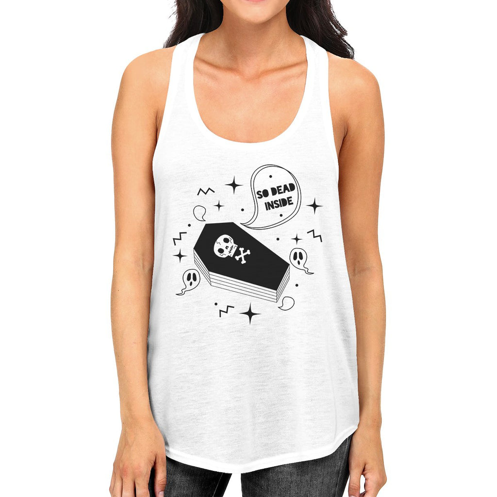 So Dead Inside Coffin Womens White Tank Top