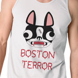 Boston Terror Terrier Mens White Tank Top