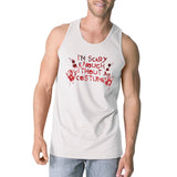 Scary Without A Costume Bloody Hands Mens White Tank Top