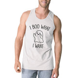 I Boo What I Want Ghost Mens White Tank Top
