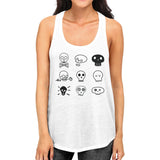 Skulls Womens White Tank Top