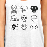 Skulls Womens White Tank Top