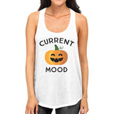 Pumpkin Current Mood Womens White Tank Top