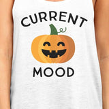 Pumpkin Current Mood Womens White Tank Top