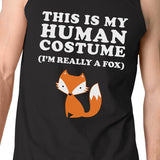 This Is My Human Costume Fox Mens Black Tank Top