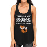 This Is My Human Costume Fox Womens Black Tank Top