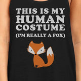 This Is My Human Costume Fox Womens Black Tank Top