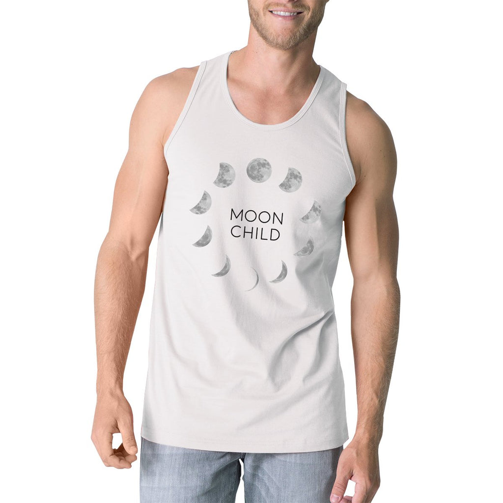 Moon Child Mens White Tank Top