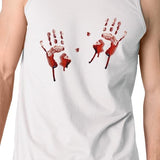 Bloody Handprints Mens White Tank Top