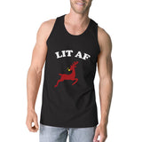 Lit Af Mens Black Tank Top