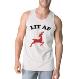 Lit Af Mens White Tank Top