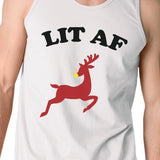 Lit Af Mens White Tank Top