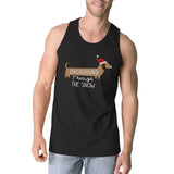 Dachshund Through The Snow Mens Black Tank Top