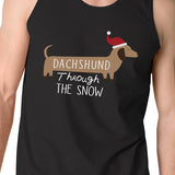 Dachshund Through The Snow Mens Black Tank Top