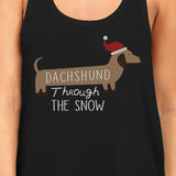 Dachshund Through The Snow Womens Black Tank Top