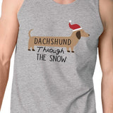 Dachshund Through The Snow Mens Grey Tank Top