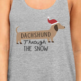 Dachshund Through The Snow Womens Grey Tank Top