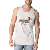 Dachshund Through The Snow Mens White Tank Top
