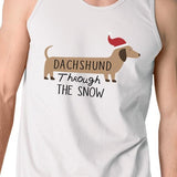 Dachshund Through The Snow Mens White Tank Top