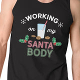 Working On My Santa Body Mens Black Tank Top