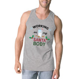 Working On My Santa Body Mens Grey Tank Top