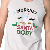 Working On My Santa Body Mens White Tank Top