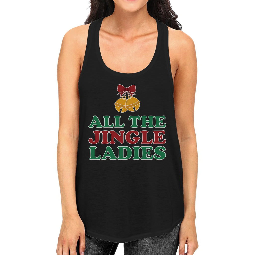 All The Jingle Ladies Womens Black Tank Top